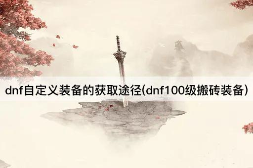 dnf自定义装备的获取途径(dnf100级搬砖装备)