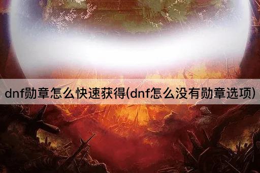 dnf勋章怎么快速获得(dnf怎么没有勋章选项)
