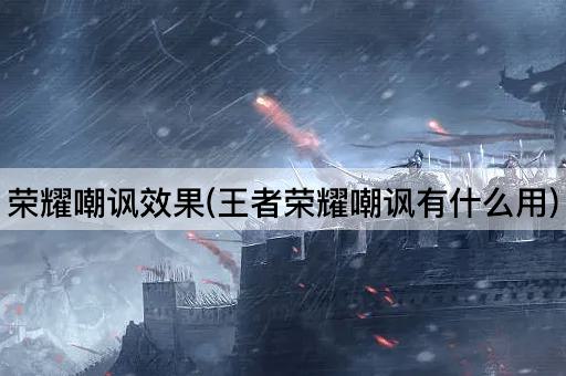 荣耀嘲讽效果(王者荣耀嘲讽有什么用)