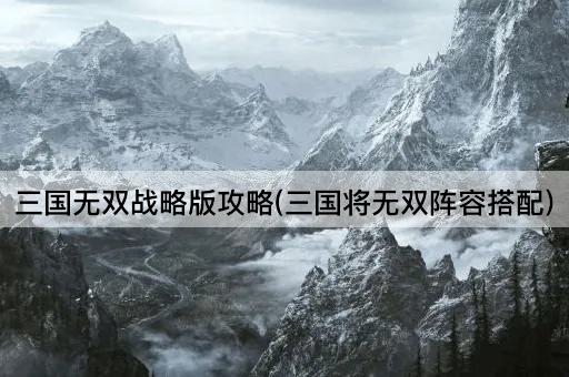 三国无双战略版攻略(三国将无双阵容搭配)