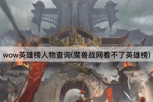 wow英雄榜人物查询(魔兽战网看不了英雄榜)